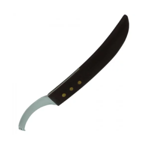 MFC Long Curved Blade Knife with Dark Wood Handle